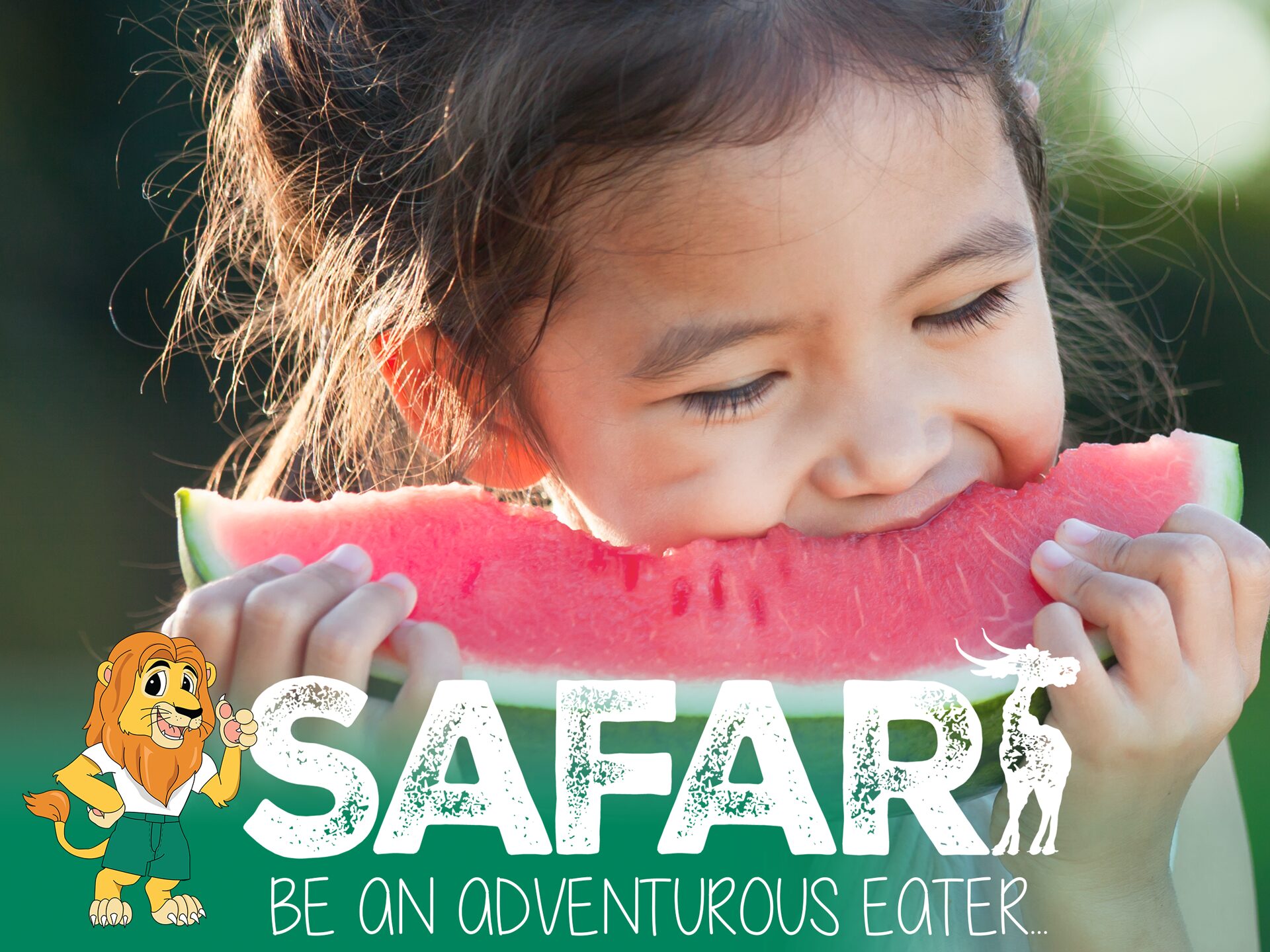 Elementary School Student eating Watermelon